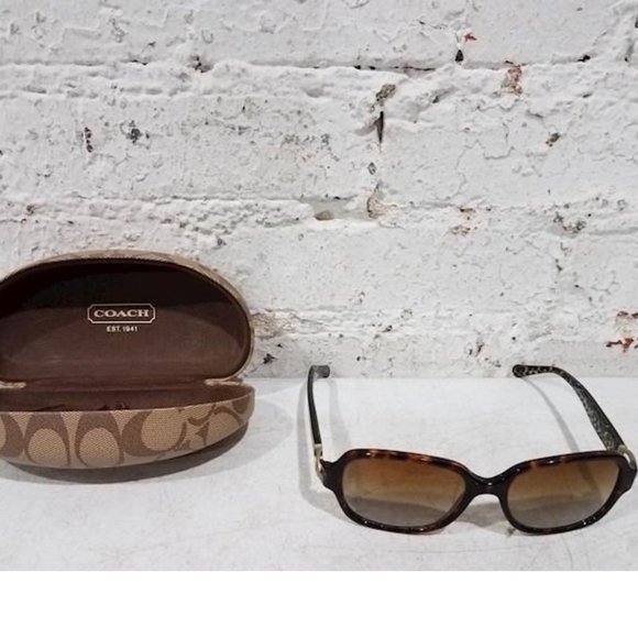 A34-Authentic EUC Coach Dark Tortoise Sunglasses - Picture 4 of 5